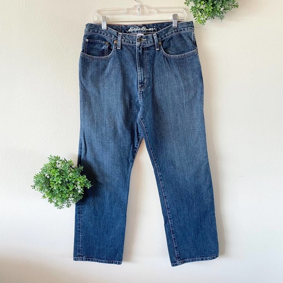 Eddie Bauer Other - Eddie Bauer dark wash relaxed blue jeans 33x30